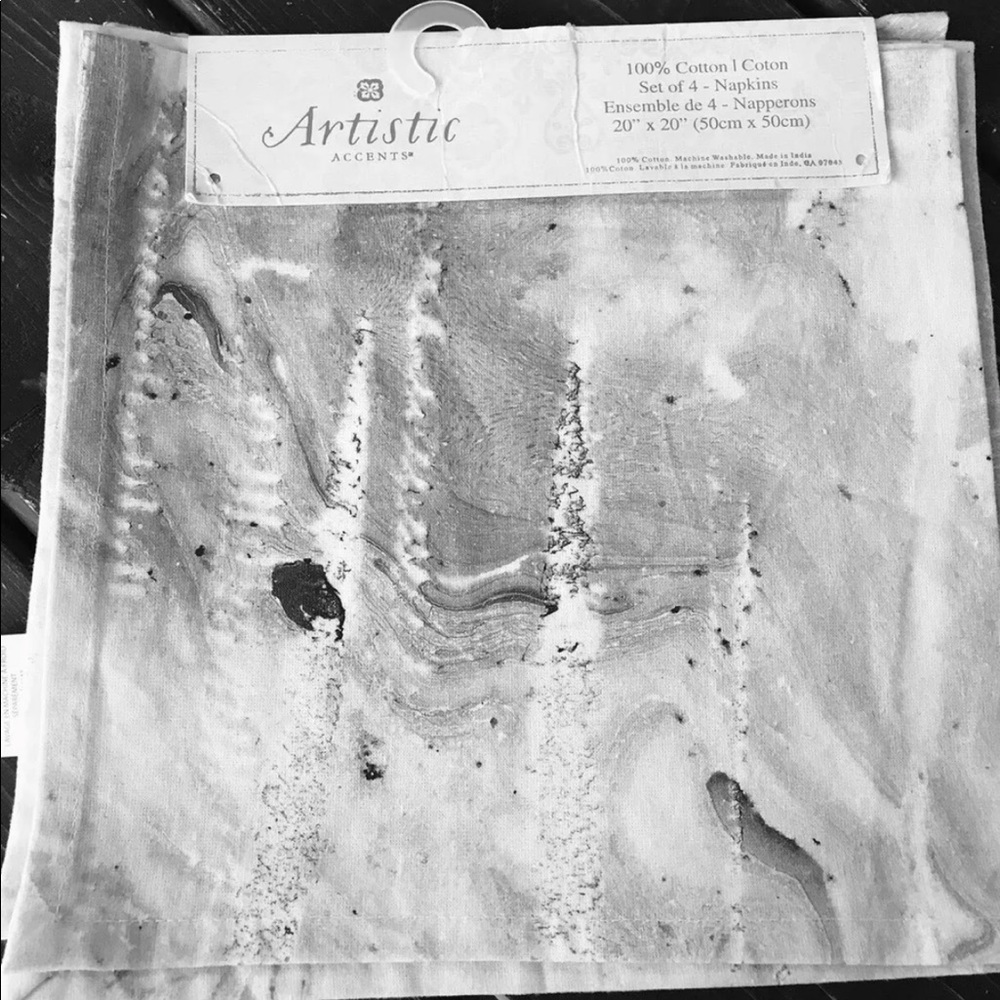 New Set Of 4 Table Napkin Artistic Accent Marble Print 100% Cotton Square